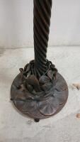 Tiffany-Style Bronze Art Nouveau 12-Arm Lily Pad Tulip Floor Lamp -56" Tall - 2