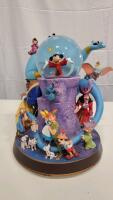 Disney Multicharacter Figurine Display with Snow Globe, Featuring Mickey Mouse & Genie