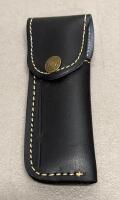 Folding Pocket Knives with Leather Sheath, Damascus & Stainless Steel Blades - 4