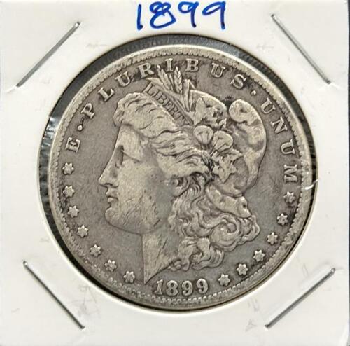 1899 Morgan Silver Dollar Coin, No Mint Mark, Designed by George T. Morgan