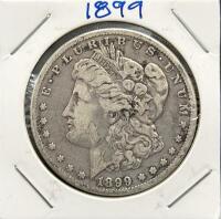 1899 Morgan Silver Dollar Coin, No Mint Mark, Designed by George T. Morgan