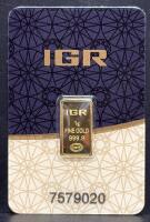 IGR 1g Gold Bar, 999.9 Fine, Serial 7579020