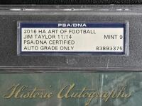 2016 Art of Football PSA|DNA Certified Mint-9 Jim Taylor Autographed Card - 3