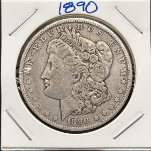 1890 Morgan Silver Dollar Coin, Philadelphia Mint, 90% Silver