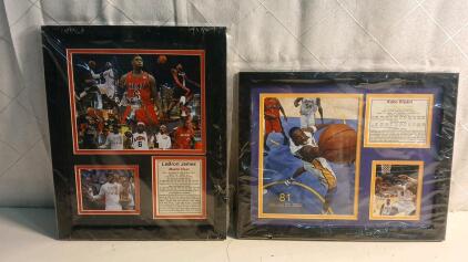 "Legends Never Die" Kobe Bryant 81-Point Game Frame Memorabilia Collage -12"x16" & "Legends Never Die" Lebron James Miami Heat Framed Collage -16"x12"