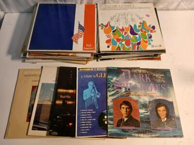 (50) Assorted Vinyl Records Including Roy Clark, Glenn Miller And More