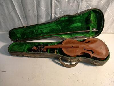 Vintage 24" Metal Fiddle w/ Black Case