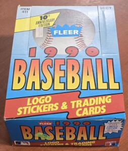 Fleer 1990 Baseball Player Card Pack Box