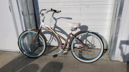 Cruiser Bike, 26" Wheels, Single-Speed, Brown/Blue, Coaster Brakes