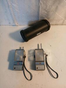 (2) Vintage Hallicrafters CB-11 Walkie-Talkie Transceiver & Pyle Portable Speaker