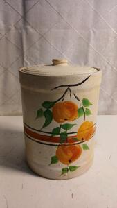 (1) Vintage Roseville Pottery 1-Gallon Ceramic Crock Canister -9"x8"