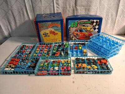 (2) Toy Car Cases (80) Vintage Toy Cars