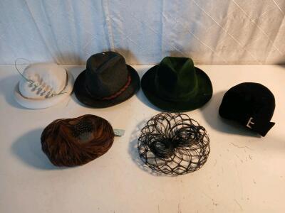 (1) Vintage Stetson 6 7/8 Royal Stetson Hat (5) Assorted Vintage Hats/Hair Pieces