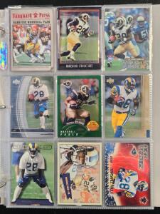 Binder of St. Louis/LA Rams NFL Cards: Marshall Faulk, Aaron Donald & More! (117 Cards)