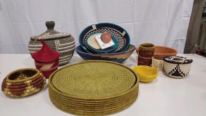 Assorted Hand Woven Baskets Made In Haiti