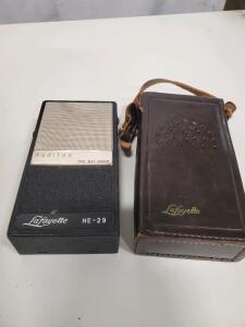 Lafayette HE-29 Two-Way Radio, Leather Case, Made in Japan