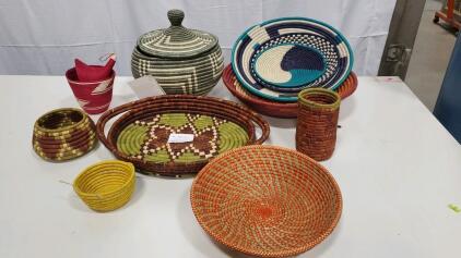Assorted Hand Woven Baskets Made In Haiti