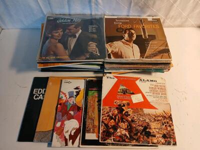 (50) Assorted Vinyl Records Including Eddie Cash, Frankie Laine And More
