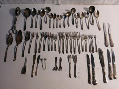 (64) Silver-Plated Kitchen Utinsels