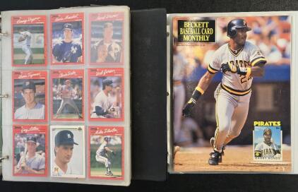 (1) Binder of Vintage MLB Cards & (1) Binder of Vintage Beckett Baseball Card Monthly Magazines