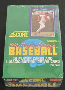 *FACTORY SEALED* Score 1991 Series-I Baseball Card Pack Box