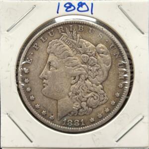 1881 Morgan Silver Dollar, United States, Liberty Head Design