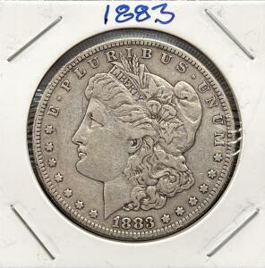 1883 Morgan Silver Dollar, New Orleans Mint, 90% Silver, O Mint Mark