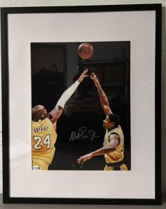 Magic Johnson Autographed 11" x 14" Photo Featuring Kobe Bryant, JSA Authenticated
