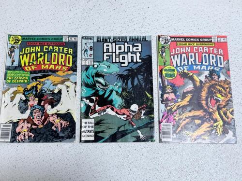Marvel Comics: John Carter Warlord of Mars #21 & #22, Alpha Flight Annual #1