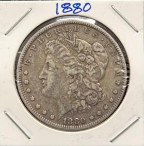 1880 Morgan Silver Dollar, United States Coin, No Mint Mark