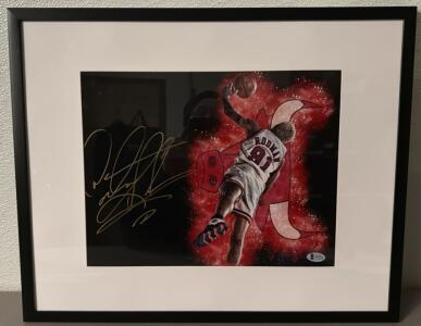 Dennis Rodman Autographed 11" x 14" Framed Photo, Beckett Authenticated, Serial S43076