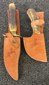 Colt Knife Set with Leather Pouches