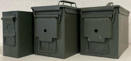 (3) Military Style Ammo Cans