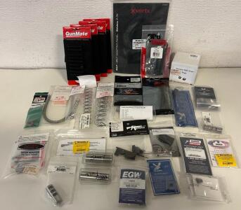 Firearm Accessories Including 9MM Magazine, Sights, Port Round, Scope Rings & More