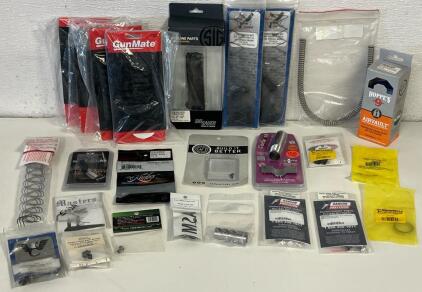 Firearm Accessories Including Sig Sauer Magazine, Magazine Release, Choke Tube, Storage Bag & More