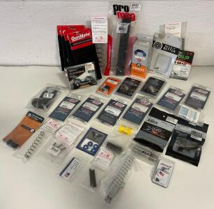 Firearm Accessories Including Magazine, Springs, Shell Holders, Scope Base, Scope Rings & More