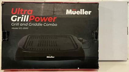 Mueller Ultra Grill Power Grill & Griddle Combo Set & 10 Piece Stainless Steel BBQ Tool Set