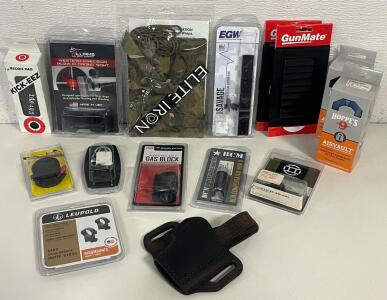 Firearm Accessories Including Sights, Mounts, Holster, Recoil Pad & More