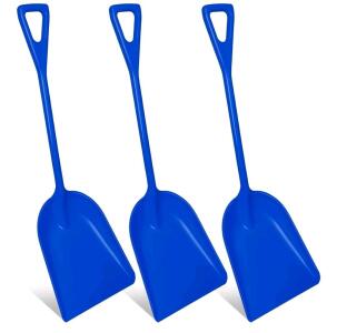(3) Pieces Plastic Snow Shovel 43 x 14 Inches Heavy Duty Hygienic Shovel with D Shaped Grip Handle