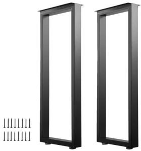 Allcos Set Of 2 40&rdquo; Heavy Duty Metal Bar Table Legs (Black)