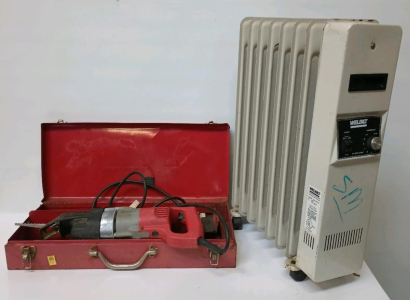 Milwaukee Sawzall In Metal Case, Welbilt Electric Oil-Filled Radiator Heater