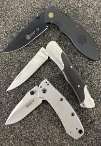 Various Pocket Knives Including Kershaw Magnum And Puma SGB