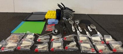 Home Cookware Lot (1) Set Pilabury Cooking Accessories (2) Plastic Cutting Boards (1) Baking Sheet Various Pots and Pand And More
