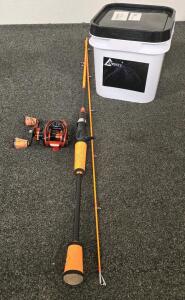 OneBass 6' Fishing Rod And Reel, Drasry Salt Water Fishing Cast Net Kit (Both Brand New)