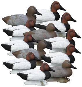 Higdon Outdoors 12 Pack Standard Size Canvas Back Foam Filled Duck Decoys