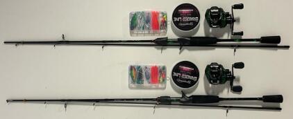 (2) Sougayilang Left Handed Fishing Rod & Reel Combo Combo Sets