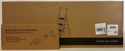 3-Step Stepladder & Industrial Pipe Dredger