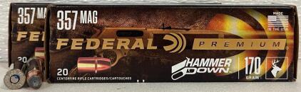 (2) Full Boxes Federal Premium .357 Magnum Ammunition, 170 Grain, 20 Rounds