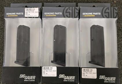 (3) Sig Sauer 9rd P320 Magazines, .45ACP
