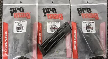 (3) Sig Sauer P320 9mm 17rd Magazines